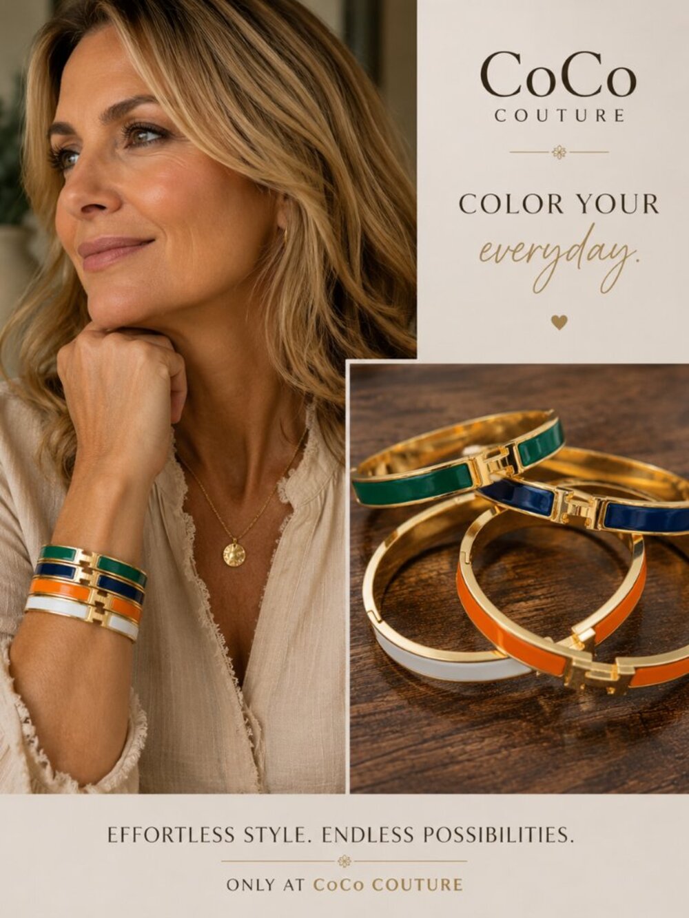 Her-mes Your choice of "H" color bracelets